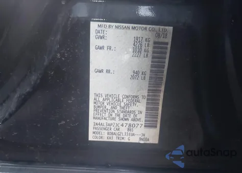 2018 Nissan Altima 2.5 S from USA, damaged, VIN 1N4AL3AP2JC478077